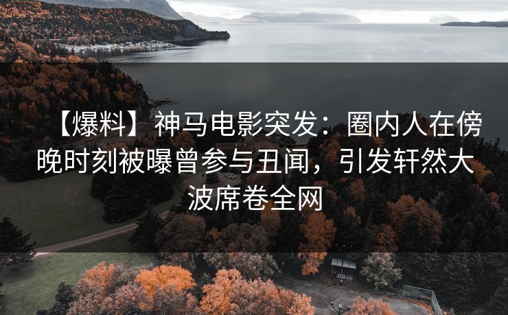 【爆料】神马电影突发：圈内人在傍晚时刻被曝曾参与丑闻，引发轩然大波席卷全网