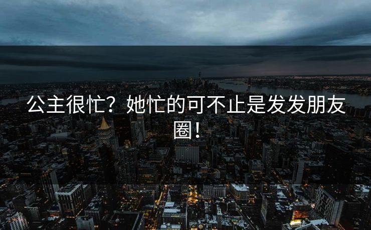 公主很忙？她忙的可不止是发发朋友圈！