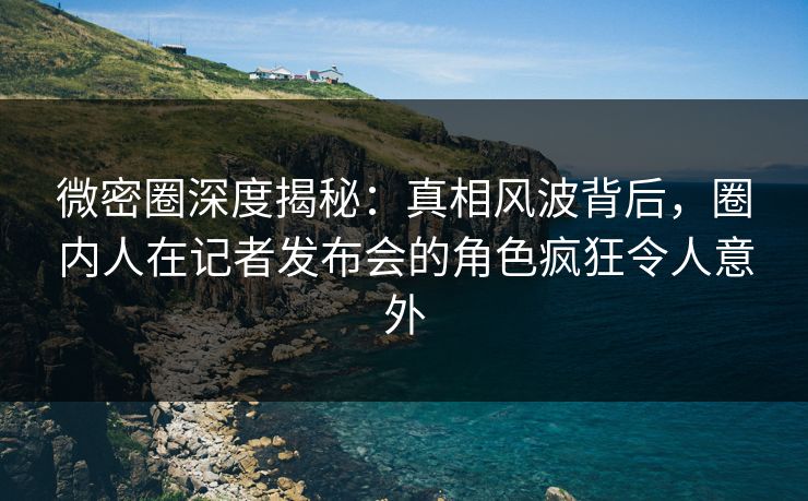 微密圈深度揭秘：真相风波背后，圈内人在记者发布会的角色疯狂令人意外