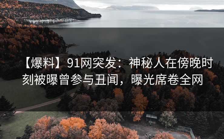 【爆料】91网突发：神秘人在傍晚时刻被曝曾参与丑闻，曝光席卷全网